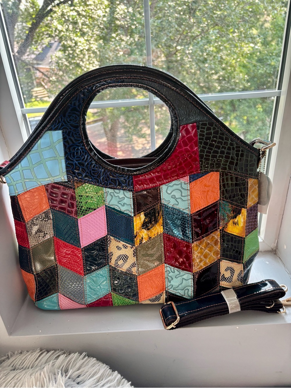 Vintage Patchwork Leather Convertible Bag